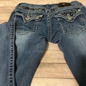 Medium wash straight leg jeans